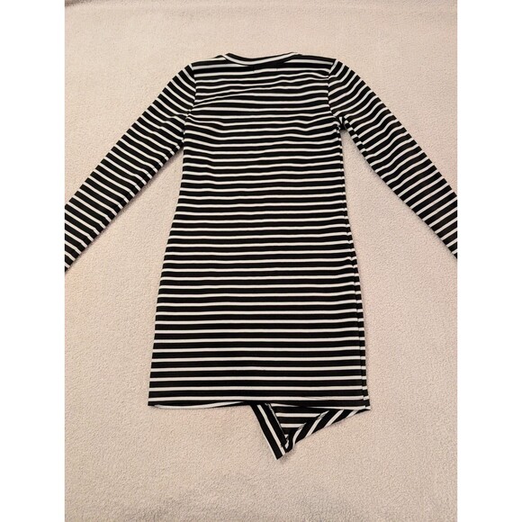 SO RAD Black and White Striped Asymmetrical Hem Long Sleeved Dress Ladies MEDIUM - Picture 9 of 9